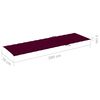 vidaXL Double Sun Lounger & Wine Red Cushions Impregnated Pinewood