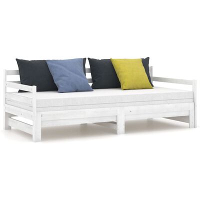 vidaXL Pull-out Day Bed without Mattress White 2x(90x200) cm