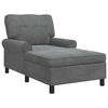 vidaXL Chaise Lounge with Cushion Dark Grey 91 x 157 x 91 cm Velvet