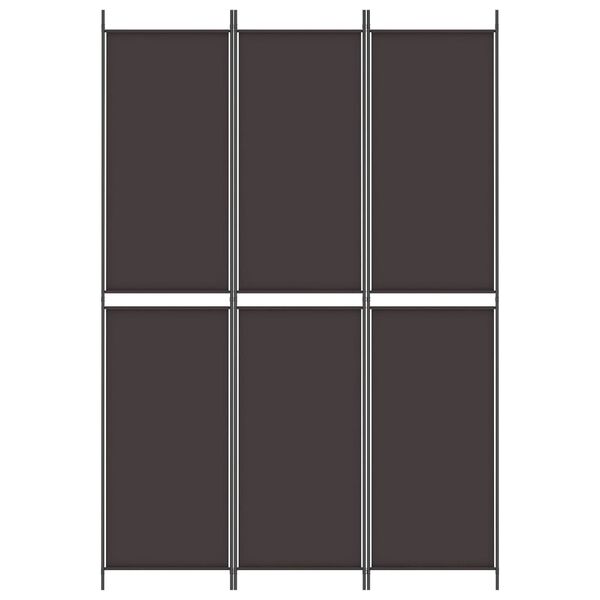 vidaXL 3-Panel Room Divider Brown 150x220 cm Fabric