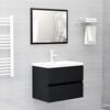 vidaXL 2 Piece Bathroom Furniture Set Black Engineered Wood