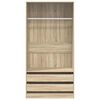 vidaXL Wardrobe Sonoma Oak 100x50x200 cm Engineered Wood
