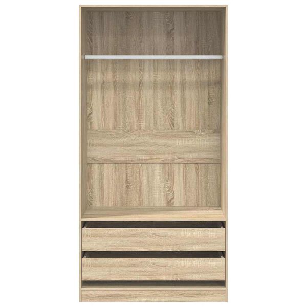 vidaXL Wardrobe Sonoma Oak 100x50x200 cm Engineered Wood
