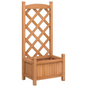 vidaXL Planter | Brown | Solid fir wood | Medium | Planter | Rectangular