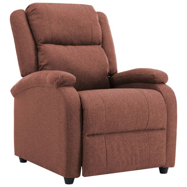 vidaXL Wing Back Recliner Chair Brown Fabric