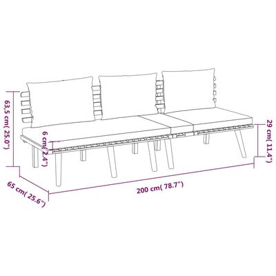 vidaXL 4 Piece Garden Lounge Set with Cushions Solid Wood Acacia