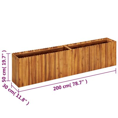 vidaXL Garden Raised Bed 200x30x50 cm Solid Acacia Wood