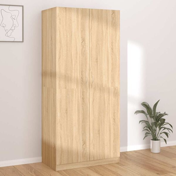 vidaXL Wardrobe Sonoma Oak 90x52x200 cm Engineered Wood