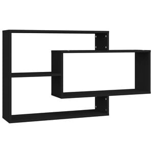 vidaXL Wall Shelf | Black | Engineered wood | 104x20x58.5 cm | Wall Shelf