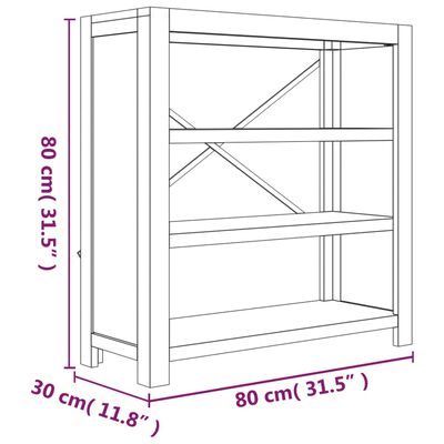 vidaXL 3-Tier Bookcase 80x30x80 cm Solid Wood Acacia