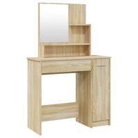 vidaXL Dressing Table with Mirror Sonoma Oak 86.5x35x136 cm