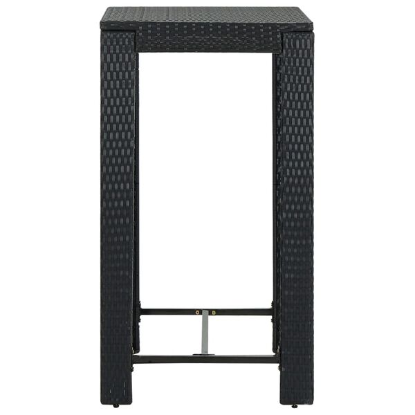 vidaXL Garden Bar Table Black 60.5x60.5x110.5 cm Poly Rattan