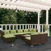 vidaXL 10 Piece Garden Lounge Set with Cushions Brown Poly Rattan