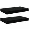 vidaXL Floating Wall Shelves 2 pcs Black 40x23x3.8 cm MDF