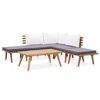 vidaXL Garden Lounge Set | Dark grey seat cushions, White back cushions