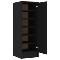 vidaXL Shoe Cabinet Black 32x35x92 cm Engineered Wood