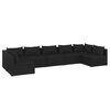 vidaXL 7 Piece Garden Lounge Set with Cushions Poly Rattan Black