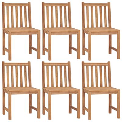 vidaXL Garden Chairs 6 pcs with Cushions Solid Teak Wood