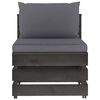 vidaXL 7 Piece Garden Lounge Set with Cushions Grey Impregnated Wood