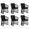 vidaXL 7 Piece Garden Dining Set with Cushions Black