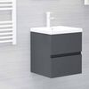 vidaXL Bathroom Furniture Set Grey Engineered Wood