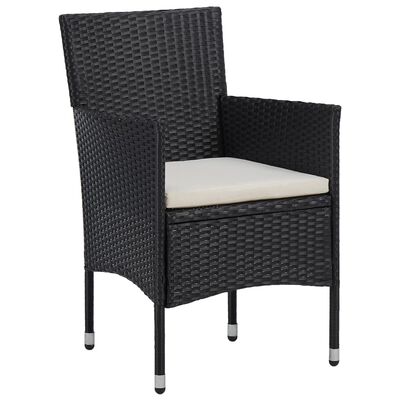 vidaXL Garden Dining Chairs 2pcs Poly Rattan Black