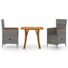 vidaXL 3 Piece Garden Dining Set Grey
