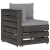 vidaXL 10 Piece Garden Lounge Set with Cushions Grey Impregnated Wood