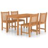 vidaXL Garden Dining Set | Warm wood color | Fine sanded teak hardwood | Medium