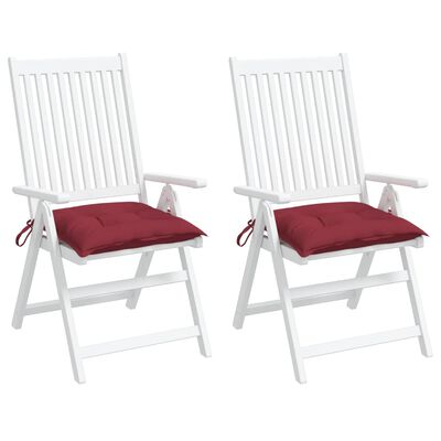 vidaXL Chair Cushions 2 pcs Wine Red 40x40x7 cm Oxford Fabric