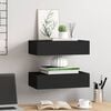 vidaXL Wall-mounted Drawer Shelves 2 pcs Black 40x23.5x10cm MDF