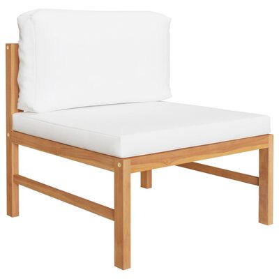 vidaXL 8 Piece Garden Lounge Set with Cream Cushions Solid Teak Wood