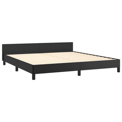 vidaXL Bed Frame with Headboard Black 180x200 cm Super King Faux Leather