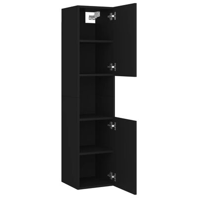 vidaXL Bathroom Cabinet Black 30x30x130 cm Engineered Wood