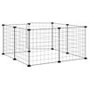 vidaXL 8-Panel Pet Cage with Door Black 35x35 cm Steel