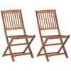 vidaXL Folding Garden Chairs 2 pcs with Cushions Solid Acacia Wood