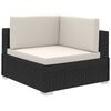 vidaXL 8 Piece Garden Lounge Set with Cushions Poly Rattan Black
