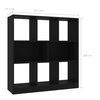vidaXL Book Cabinet Black 97.5x29.5x100 cm Engineered Wood