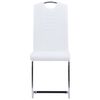 vidaXL Cantilever Dining Chairs 4 pcs White Faux Leather