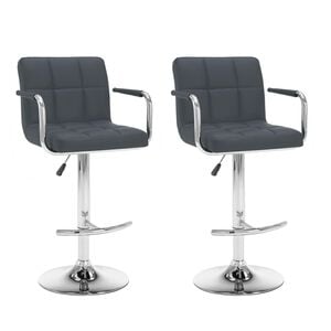 vidaXL Bar Stools 2 pcs Grey Faux Leather