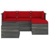 vidaXL 5 Piece Garden Pallet Lounge Set with Cushions Solid Pinewood