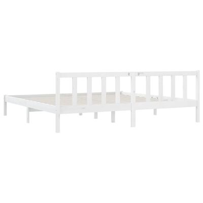 vidaXL Bed Frame without Mattress White Solid Wood 200x200 cm