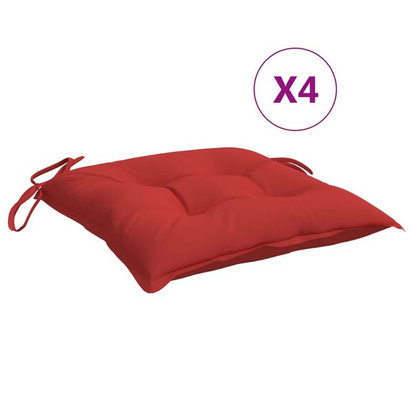 vidaXL Chair Cushions 4 pcs Red 50x50x7 cm Oxford Fabric