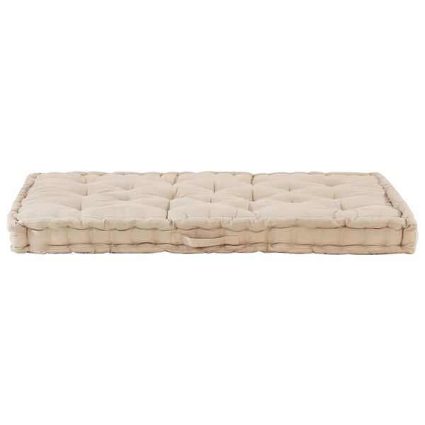 vidaXL Pallet Floor Cushion Cotton 120x80x10 cm Beige
