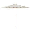 vidaXL Garden Parasol with Wooden Pole Sand 299x240 cm