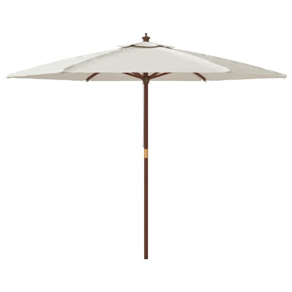 vidaXL Garden Parasol with Wooden Pole Sand 299x240 cm