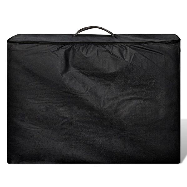 vidaXL Black Foldable Massage Table 4 Zones with Aluminium Frame