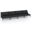 vidaXL 4 Piece Garden Lounge Set with Cushions Poly Rattan Dark Grey