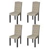 vidaXL Dining Chairs 4 pcs Camel Fabric