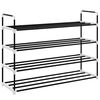 vidaXL Shoe Rack with 4 Shelves Metal and Plastic Black